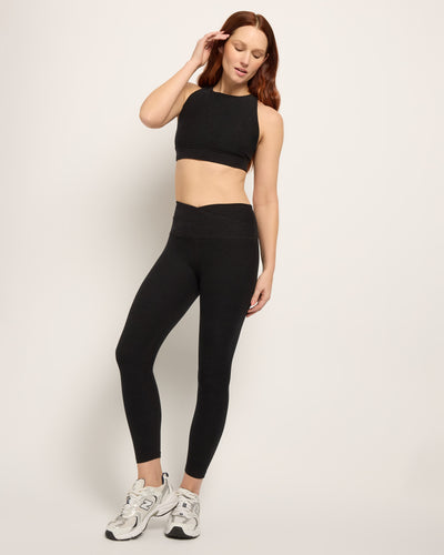 Night Sky Heather $|& Interval FlowHeather Sculpt Crossover Leggings - UGC On Fig