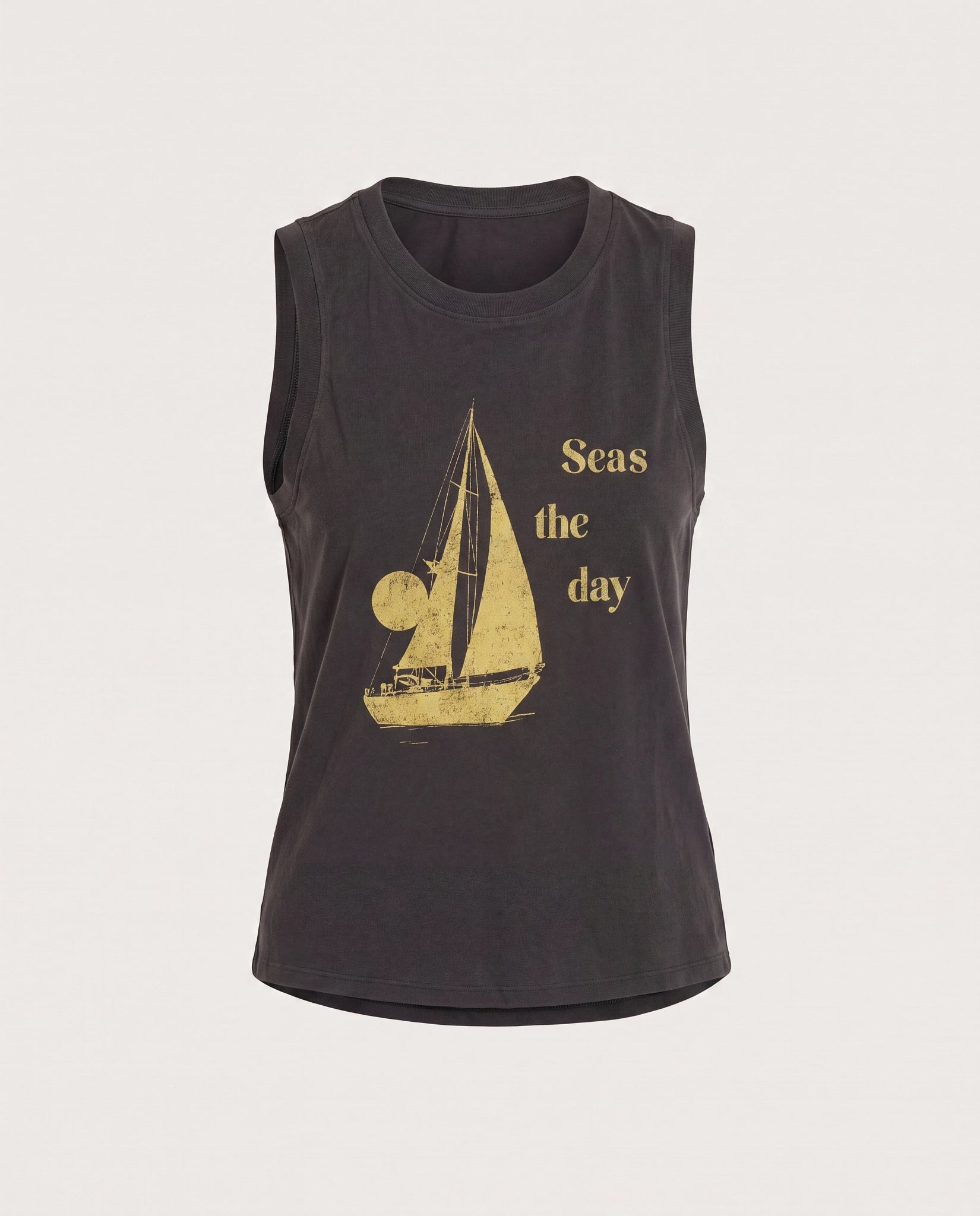 Faded Black $|& SEAS Daisy Muscle Tank - Hanger Detail