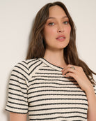 Cream Black $|& SEAS Sydney Striped Tee - SOF Full Front