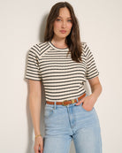 Cream Black $|& SEAS Sydney Striped Tee - SOF Front
