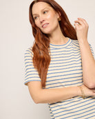 Cream Denim $|& SEAS Sydney Striped Tee - VOF Front