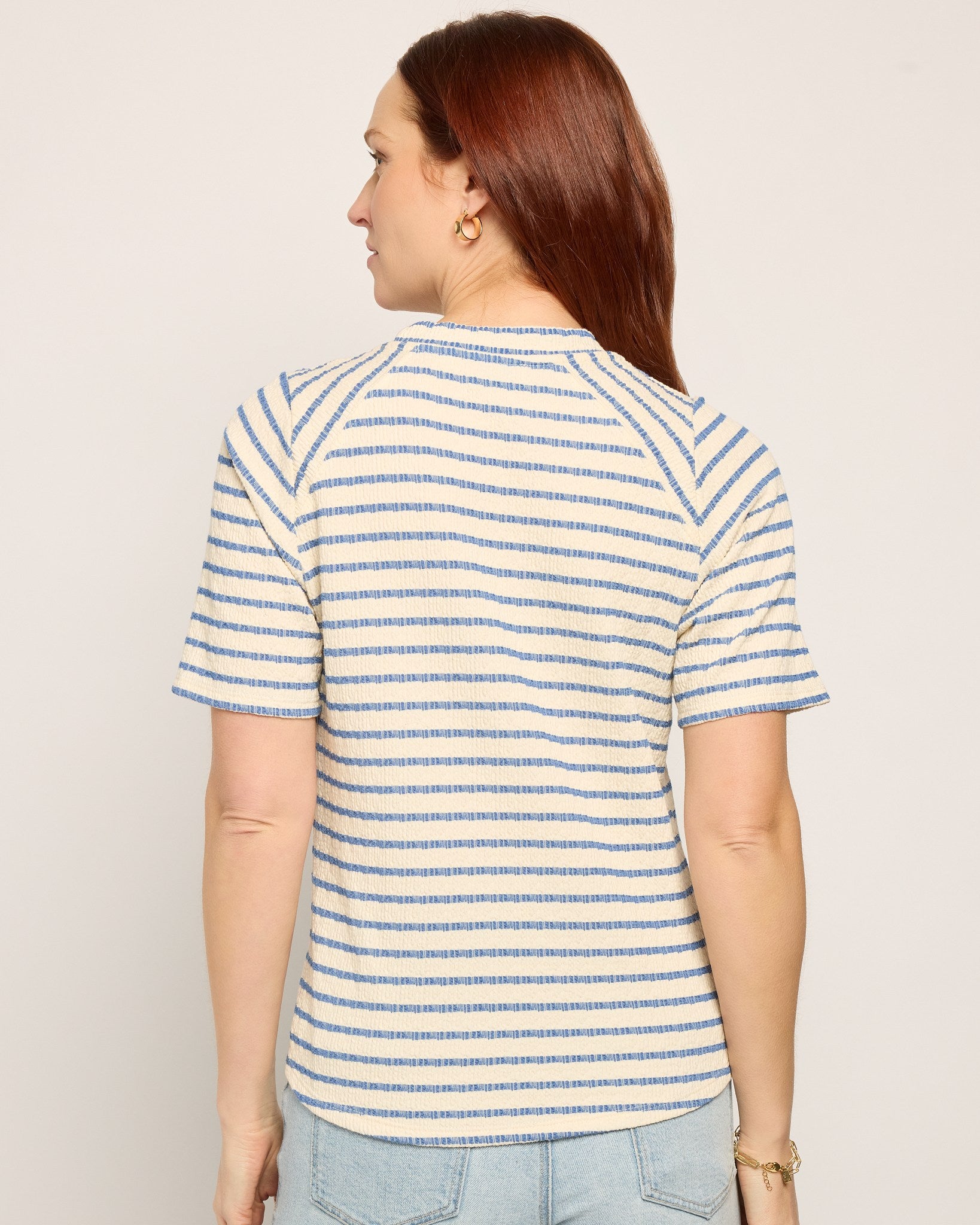 Cream Denim $|& SEAS Sydney Striped Tee - SOF Back
