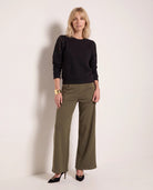 Black $|& SEAS Eclipse Lace Pullover - VOF Front