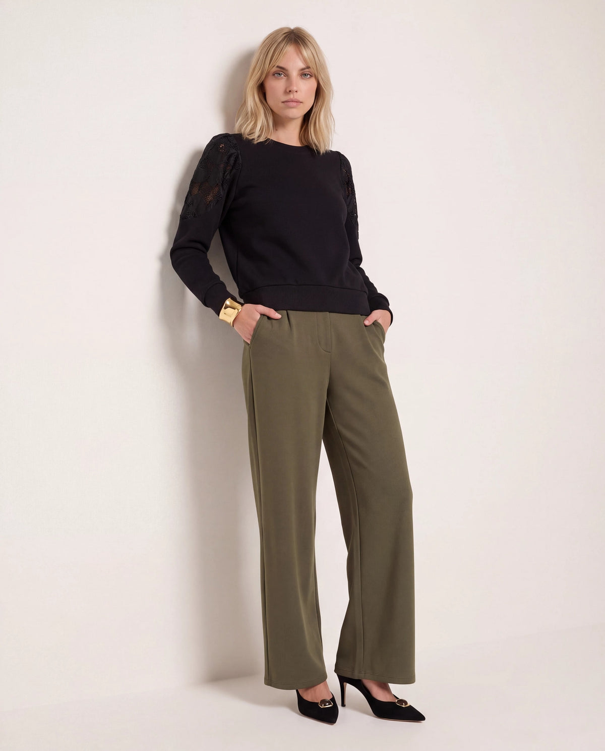 Black $|& SEAS Eclipse Lace Pullover - UGC On Fig