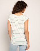 Natural/Sea Glass $|& SEAS Brentwood Boat Neck Stripe Top - SOF Back