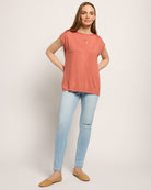 Etruscan Red $|& SEAS Brentwood Boat Neck Top - UGC On Fig