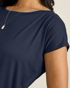Navy Blazer $|& SEAS Edgewater Off The Shoulder Tee - SOF Full Front