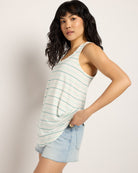Natural Sea Glass $|& SEAS Surfside Stripe Scoop Tank - VOF Front
