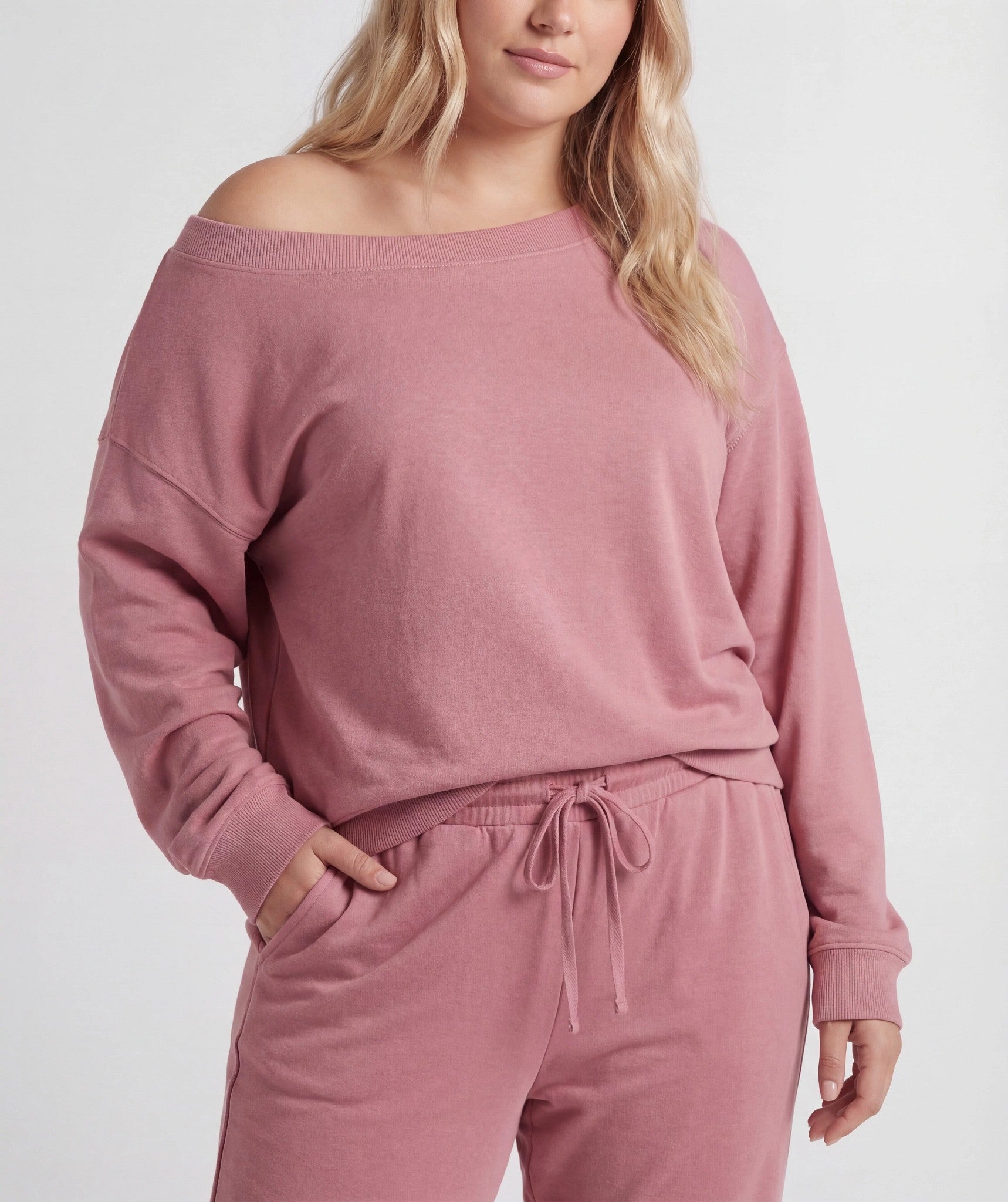 Rose $|& SEAS Over The Clouds One Shoulder Top - VOF Detail