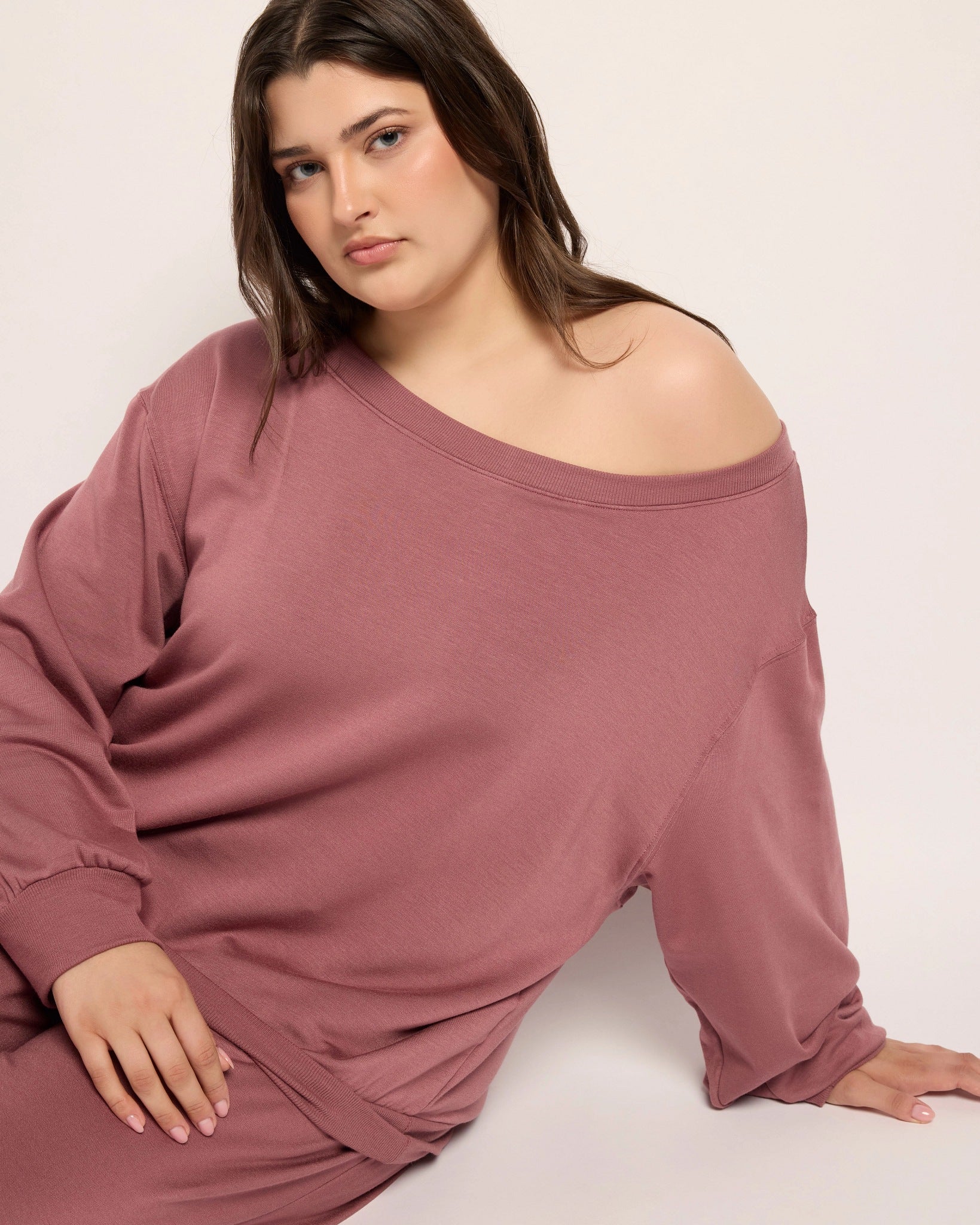 Rose $|& SEAS Over The Clouds One Shoulder Top - VOF Front