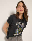 Faded Black $|& SEAS Floret Relaxed Graphic Tee - SOF Front