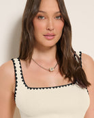 Cream $|& SEAS Shoreline Whip Stitch Tank - SOF Full Front