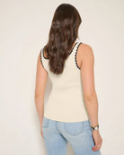 Cream $|& SEAS Shoreline Whip Stitch Tank - SOF Back