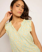 Sunshine $|& SEAS Macy Floral Ruffle Knit Top - SOF Full Front