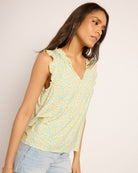Sunshine $|& SEAS Macy Floral Ruffle Knit Top - VOF Front