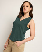 Hunter Green $|& Herizon Springtime V-Neck Tank - VOF Front