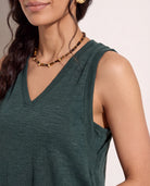Hunter Green $|& Herizon Springtime V-Neck Tank - SOF Full Front