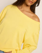 Marigold $|& SEAS Brooksville One Shoulder Sweatshirt - SOF Full Front