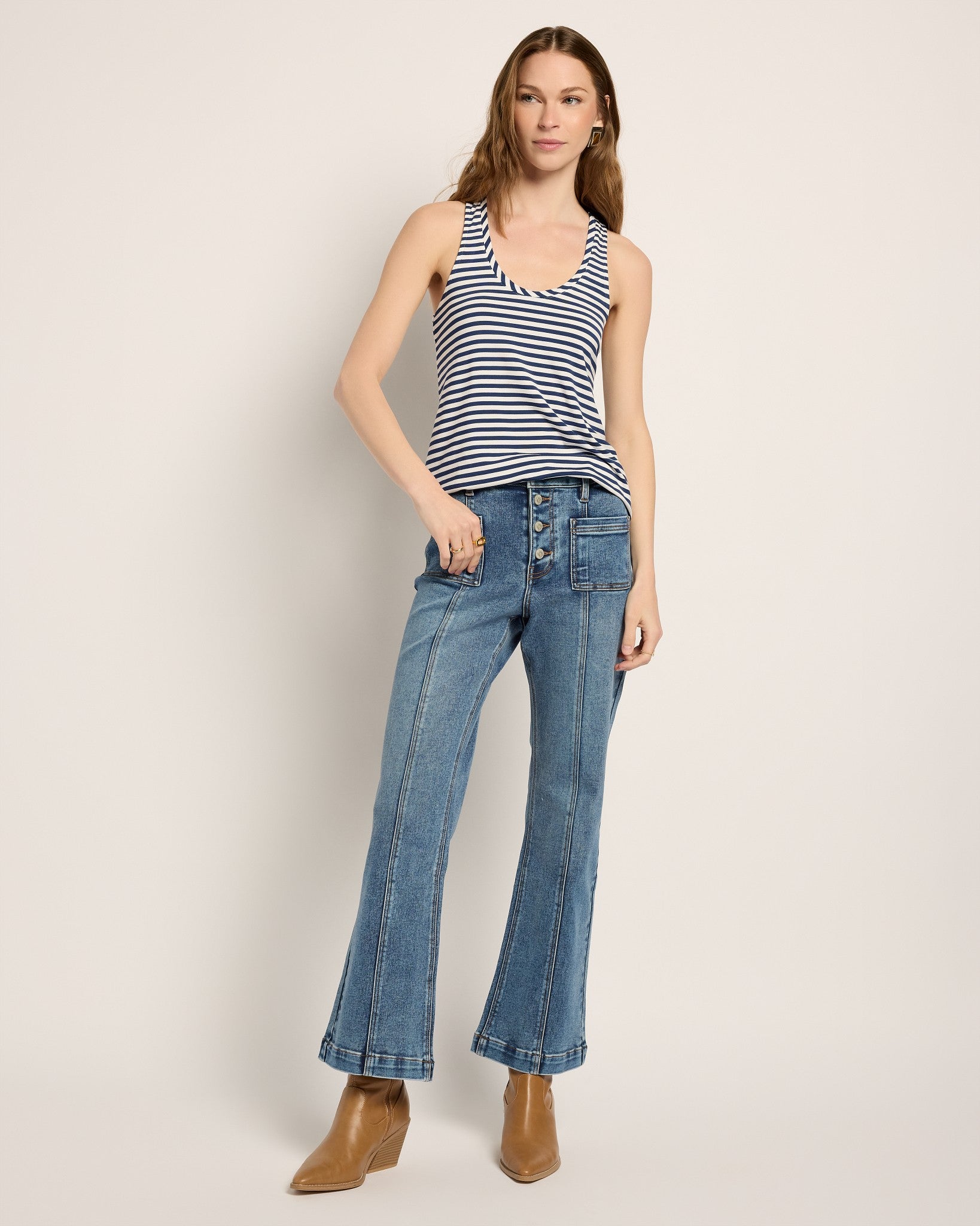 White Sapphire $|& SEAS Surfside Stripe Scoop Tank - UGC On Fig