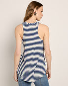 White Sapphire $|& SEAS Surfside Stripe Scoop Tank - SOF Back
