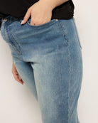 Medium Wash $|& SEAS Cyndi Cuffed Ankle Skinny Jeans - SOF Full Front
