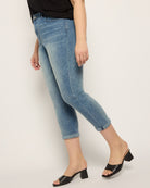 Medium Wash $|& SEAS Cyndi Cuffed Ankle Skinny Jeans - VOF Front