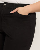 Black $|& SEAS Cyndi Cuffed Ankle Skinny Jeans - SOF Full Front