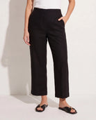 Black $|& SEAS Palomar Linen Blend Crop Pant - SOF Front