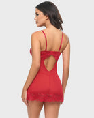 Red $|& Oh La La Cheri Page Lace Chemise with G-String - Hanger Side