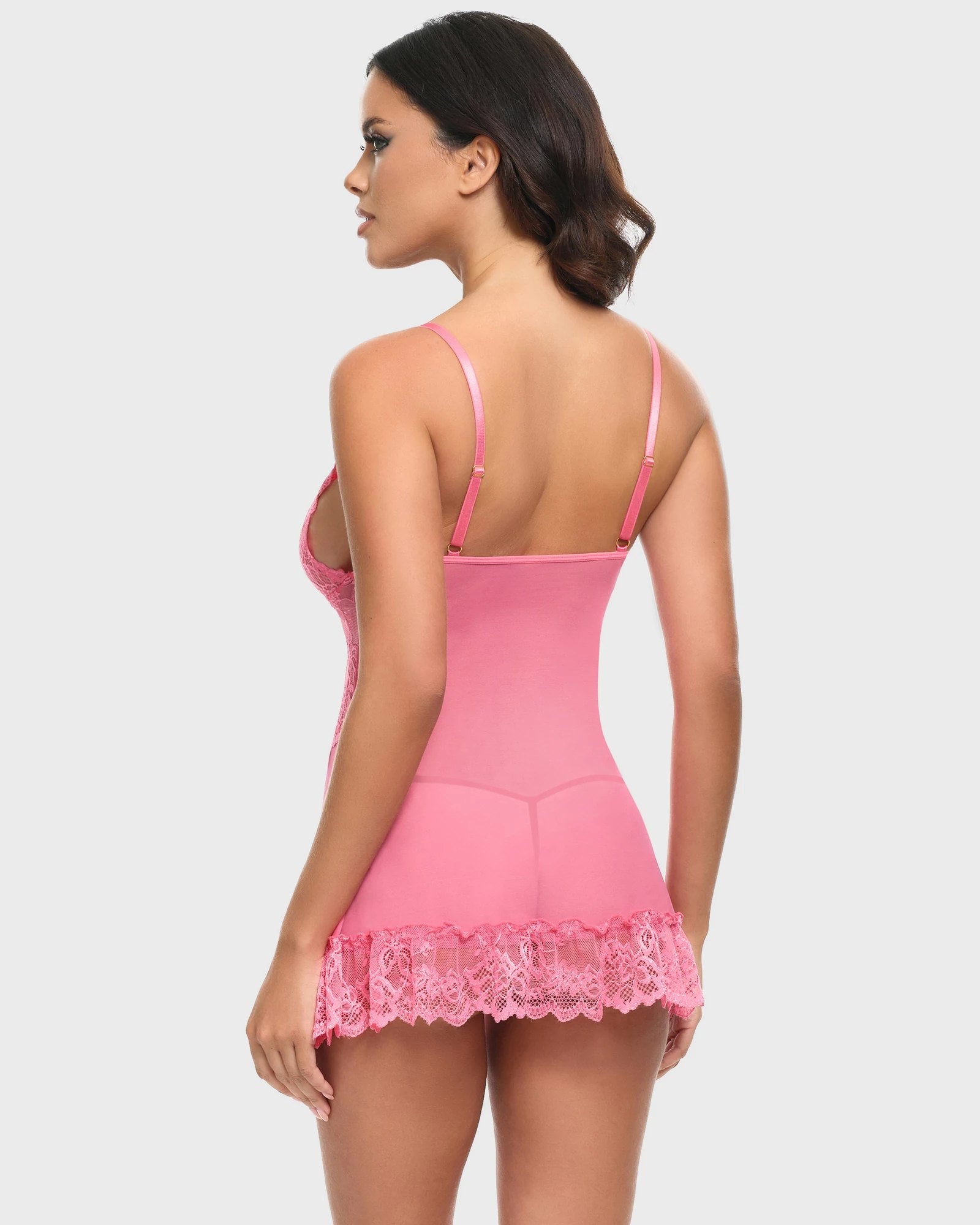 Pink Lemomade $|& Oh La La Cheri Valentine Babydoll Set with G-String - Hanger Side