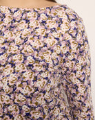 Purple Floral $|& Bobeau Brushed DTY Boat Neck Long Sleeve Top - SOF Full Front