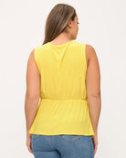 Lemon $|& West Kei Knit Sleeveless Wrap Top - Hanger Side