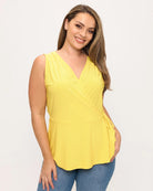 Lemon $|& West Kei Knit Sleeveless Wrap Top - VOF Detail