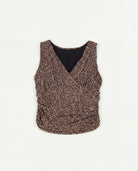 Leopard Mesh $|& Loveappella Ruching Empire Top - Hanger Detail