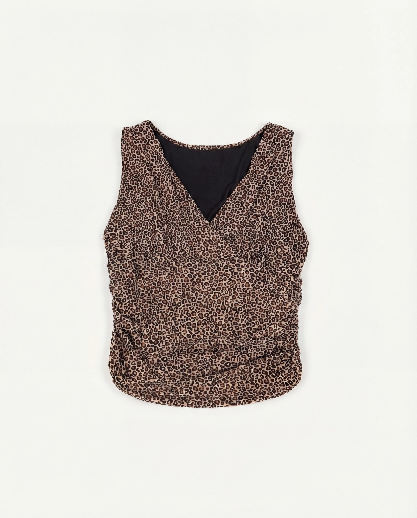 Leopard Mesh $|& Loveappella Ruching Empire Top - Hanger Detail