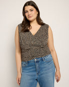 Leopard Mesh $|& Loveappella Ruching Empire Top - SOF Front