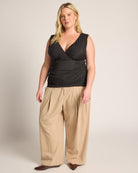 Small White Dot $|& Loveappella Ruching Empire Top - UGC On Fig
