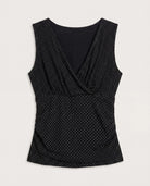 Small White Dot $|& Loveappella Ruching Empire Top - Hanger Detail