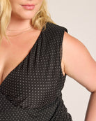 Small White Dot $|& Loveappella Ruching Empire Top - SOF Full Front