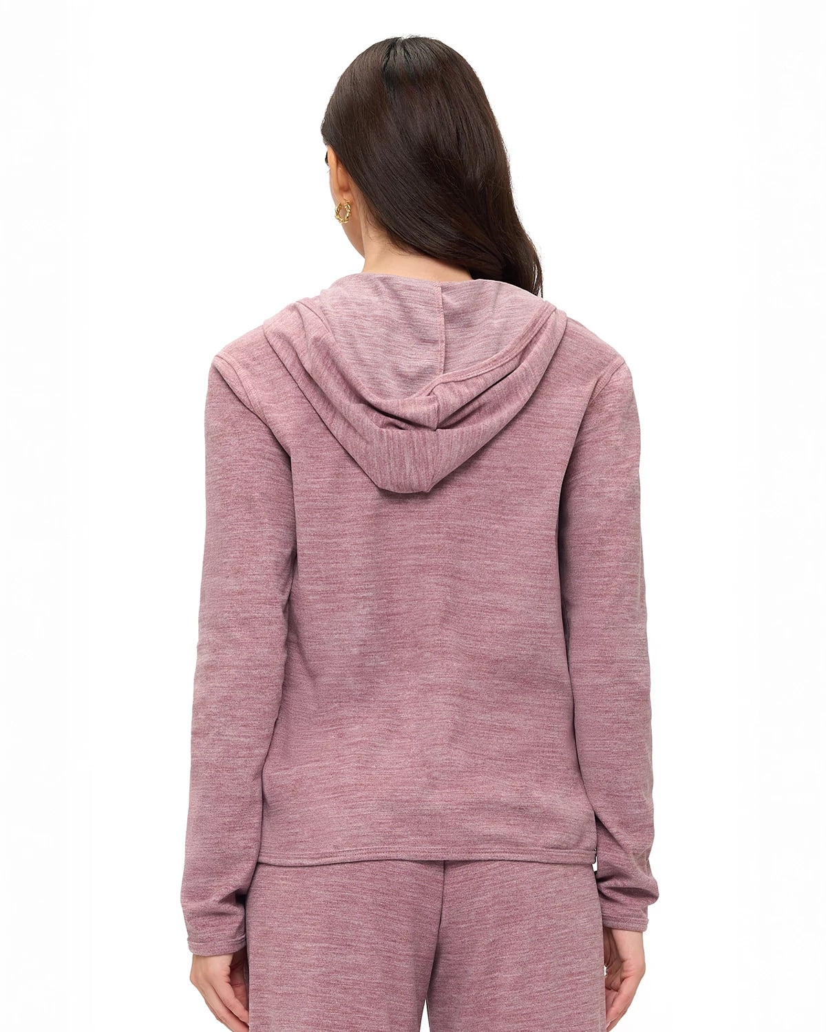 Mauve $|& Brooklyn Isles Super Soft Zip Up Hoodie - Hanger Side