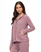 Mauve $|& Brooklyn Isles Super Soft Zip Up Hoodie - Hanger Front