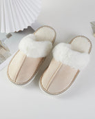 Beige $|& KNC Faux Fur Suede Slipper - VOF Detail