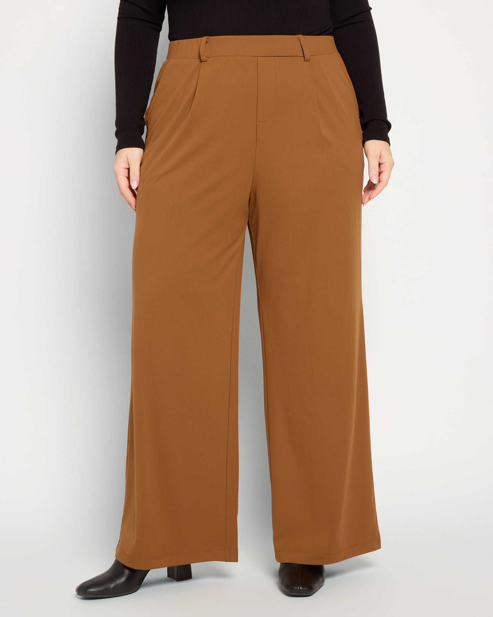 Plus Size Pleat Pants - Wide Leg, High-Rise, Pockets – Wantable