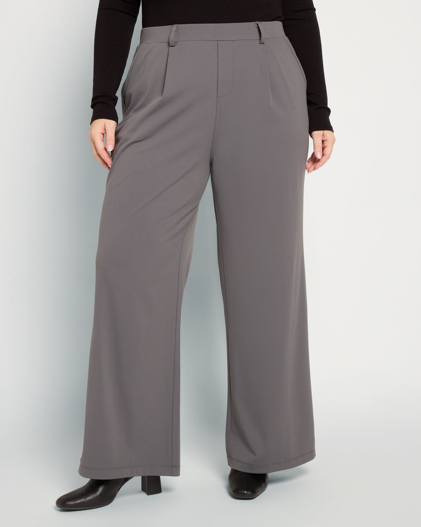 Plus Size Pleat Pants - Wide Leg, High-Rise, Pockets – Wantable