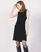 Black $|& Another Love Justine High Neck Swing Dress - Hanger Front