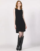 Black $|& Another Love Justine High Neck Swing Dress - VOF Detail