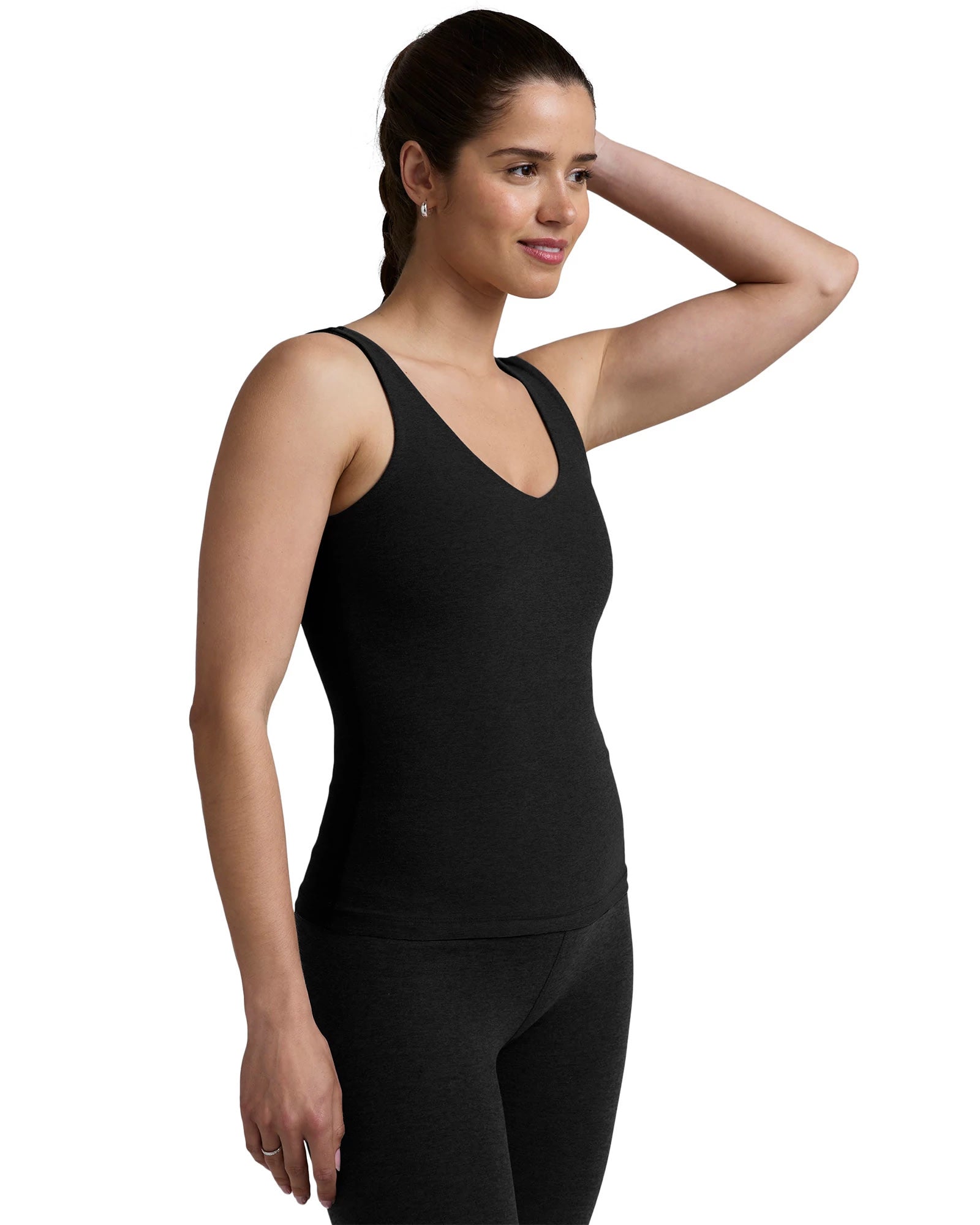 Darkest Night $|& Beyond Yoga Spacedye Good Day Classic Tank - Hanger Front