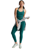 Teal Sea Heather $|& Beyond Yoga Spacedye On The Up Cropped Tank - VOF Detail