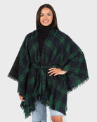 Green $|& David & Young Plaid Belted Wrap - VOF Detail