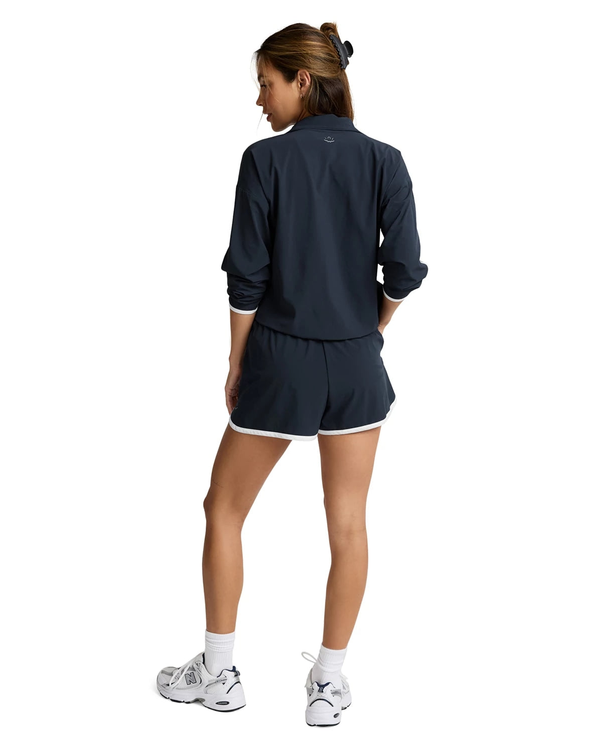 Nocturnal Navy $|& Beyond Yoga Course Short - Hanger Side